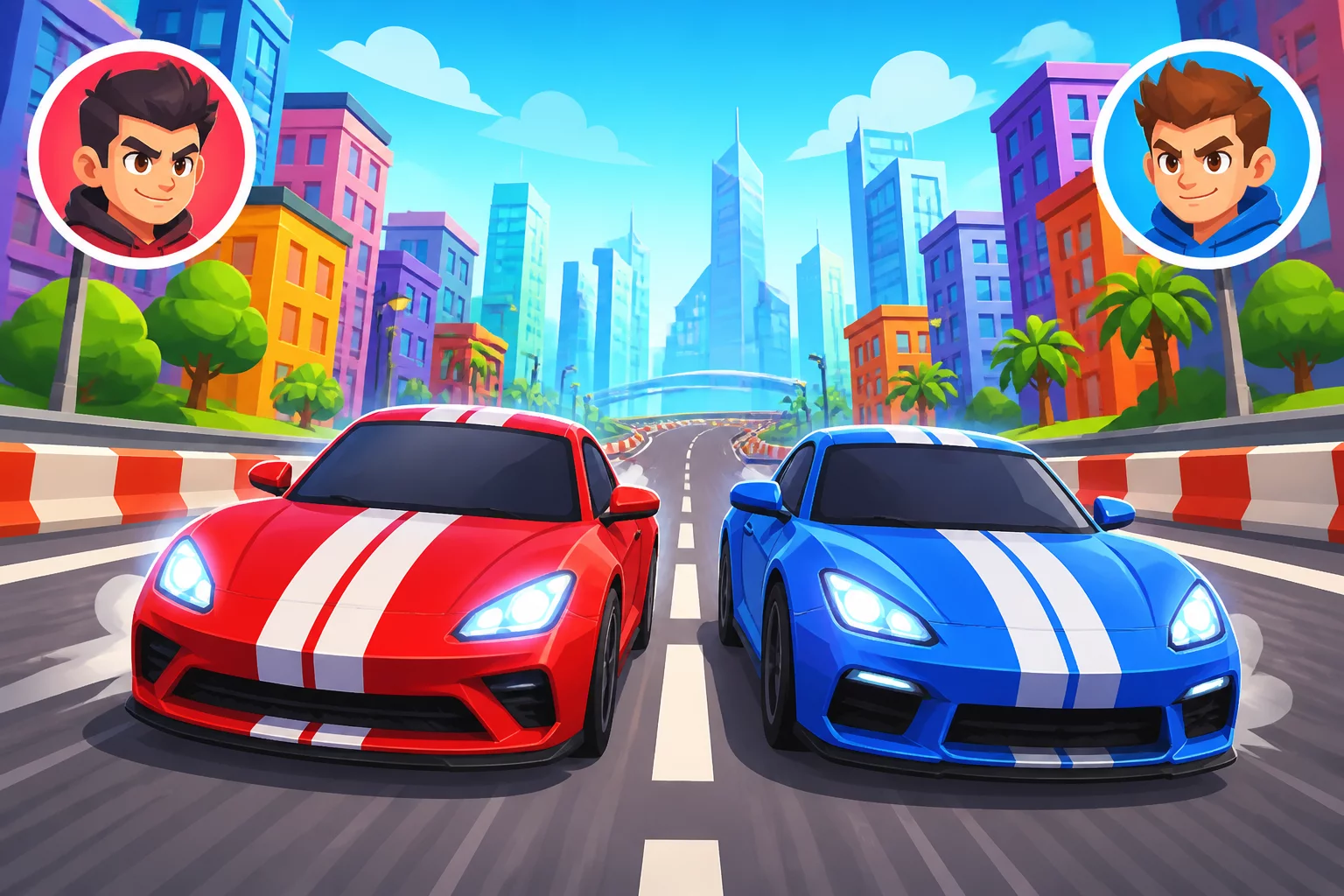 2 Player 3D City Racer Duel