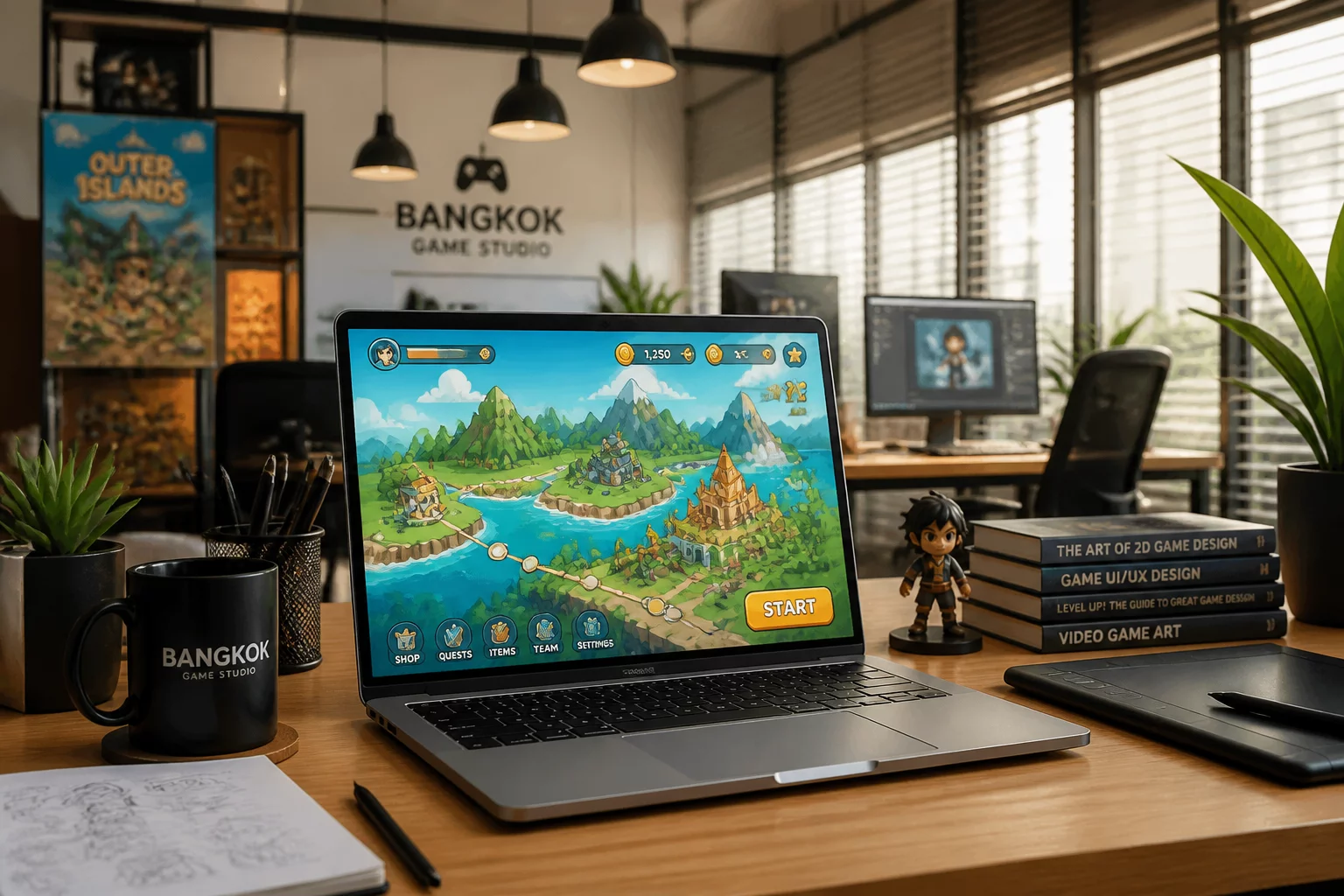 Breezy Fern Creative Design Workspace