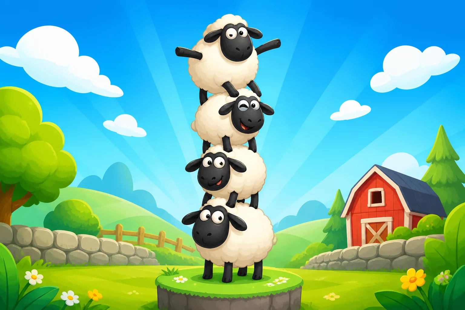 Shaun The Sheep Sheep Stack Tower